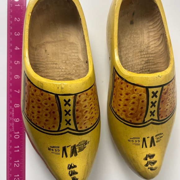 Vintage Wett VV Ged Dutch Hand Carved Klompen Wooden Shoes - Picture 4 of 16